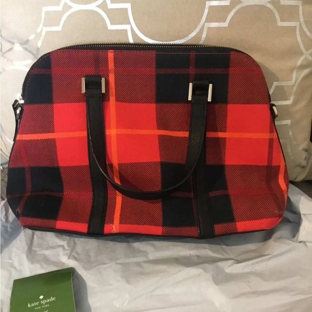 EUC Kate Spade Newbury Lane Plaid Tote Bag - Picture 2 of 11